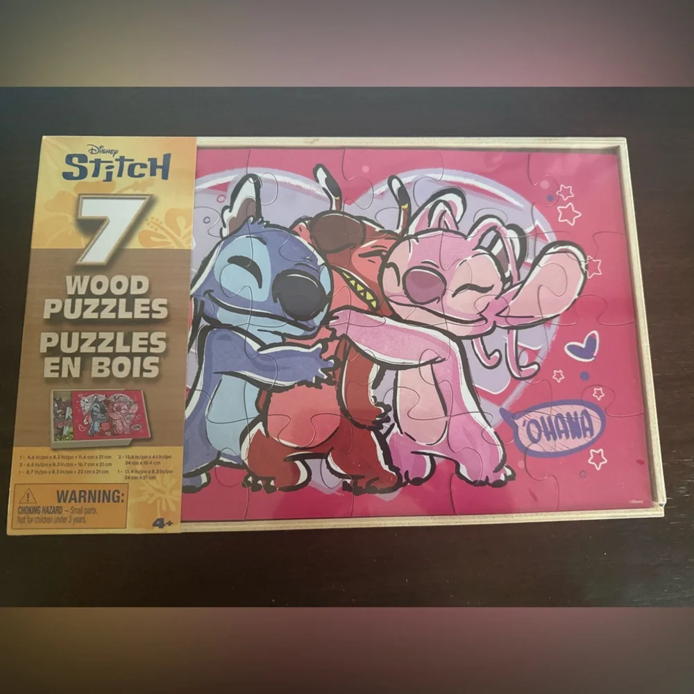 Stitch Cartoon Wood Puzzle Set of 7